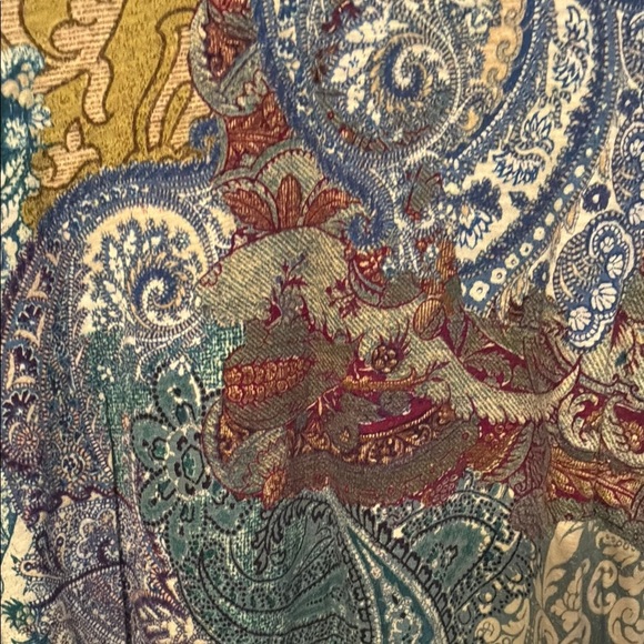 Chico's Blue Gold Graphic 3/4 Sleeve Tunic - Picture 4 of 14